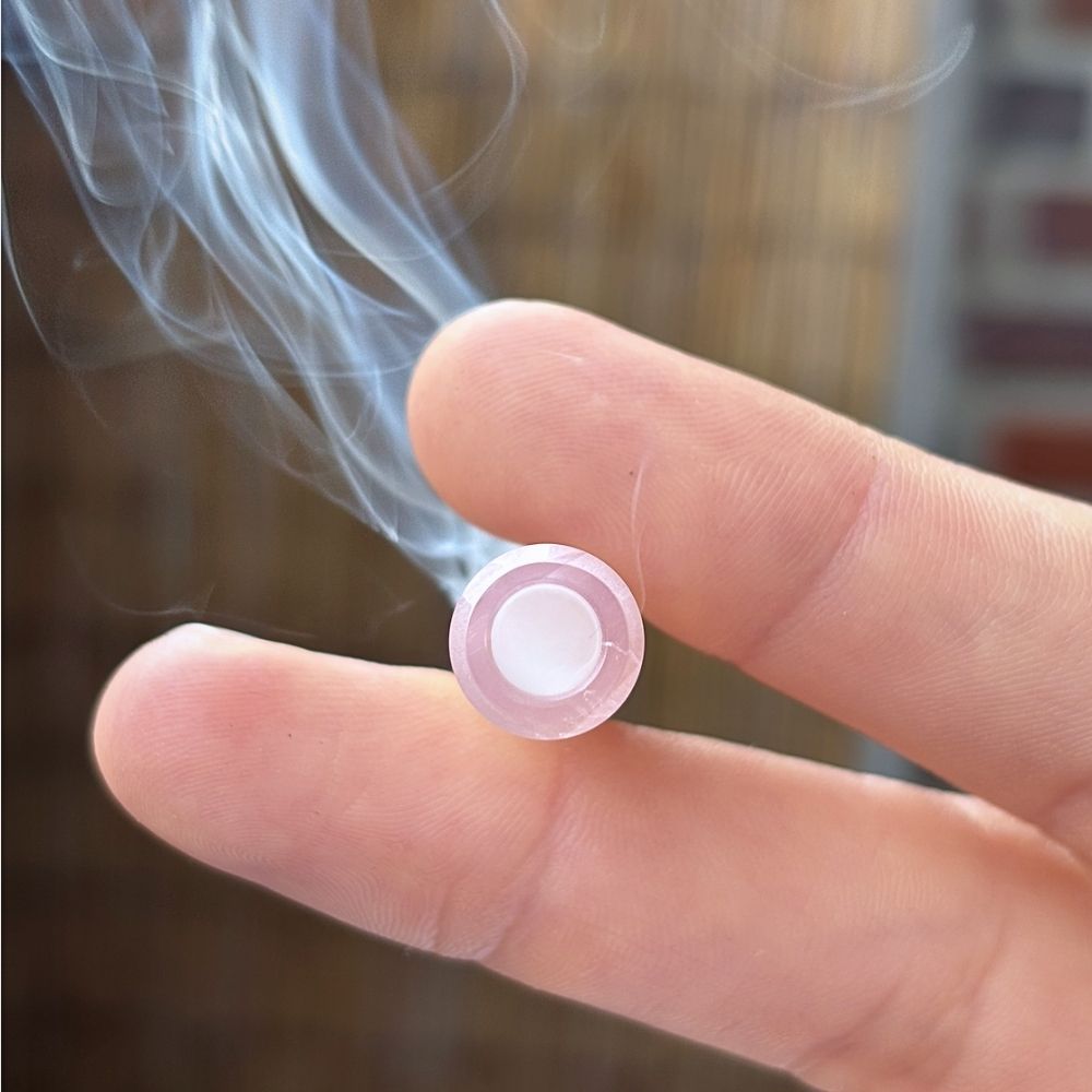 Gemstone Filter – Rosenquarz (ø 11mm/33,5 ct) Limitiert