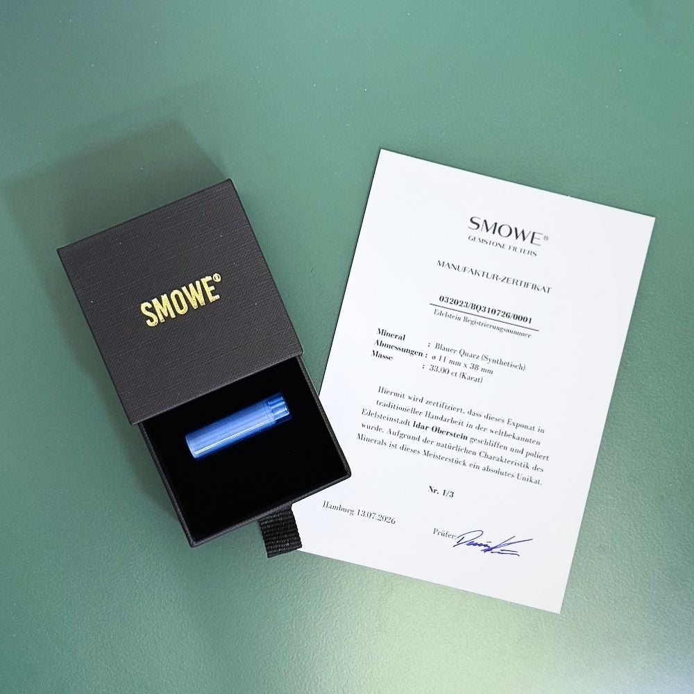 Gemstone Filter – Blauer Quarz (ø 11mm/33,5 ct) Limitiert