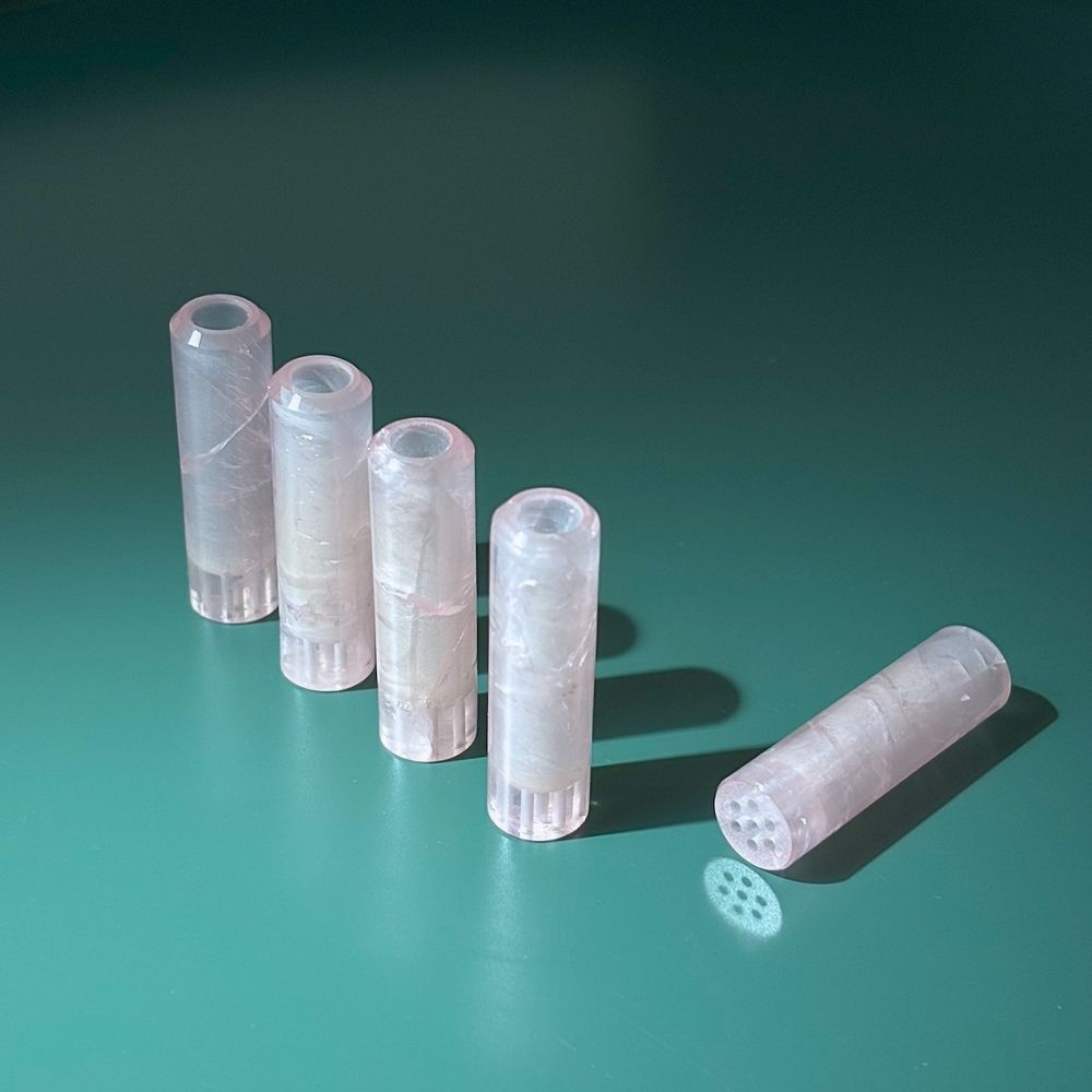 Gemstone Filter – Rosenquarz (ø 11mm/33,5 ct) Limitiert